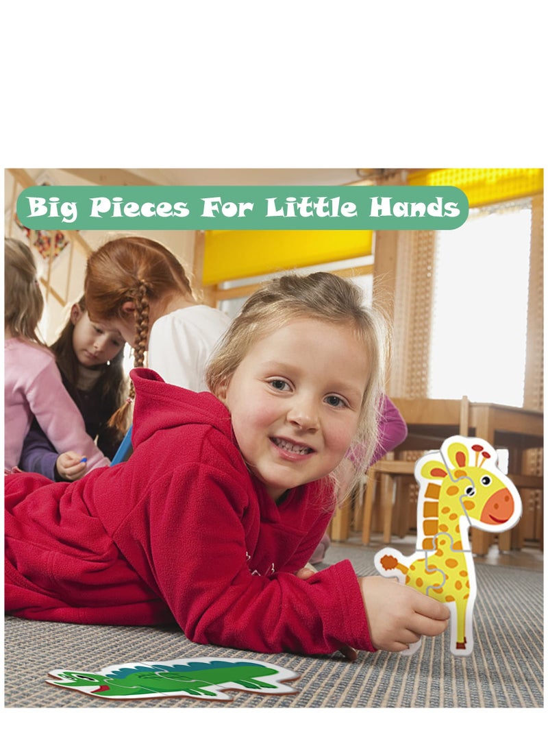 KASTWAVE Toddler Puzzle Animal Shape Wooden Block Montessori Jigsaw Puzzle with Board Level-Up Puzzles for Beginner Preschool Learning Toys for Kids Educational Games Kindergarten Gifts for Boys Girls - Image 5