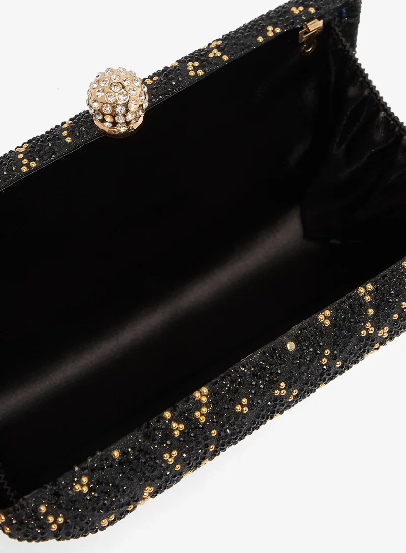 Khizana Black Gold Accent Printed Detailed Bag for Women | Best Price UAE
