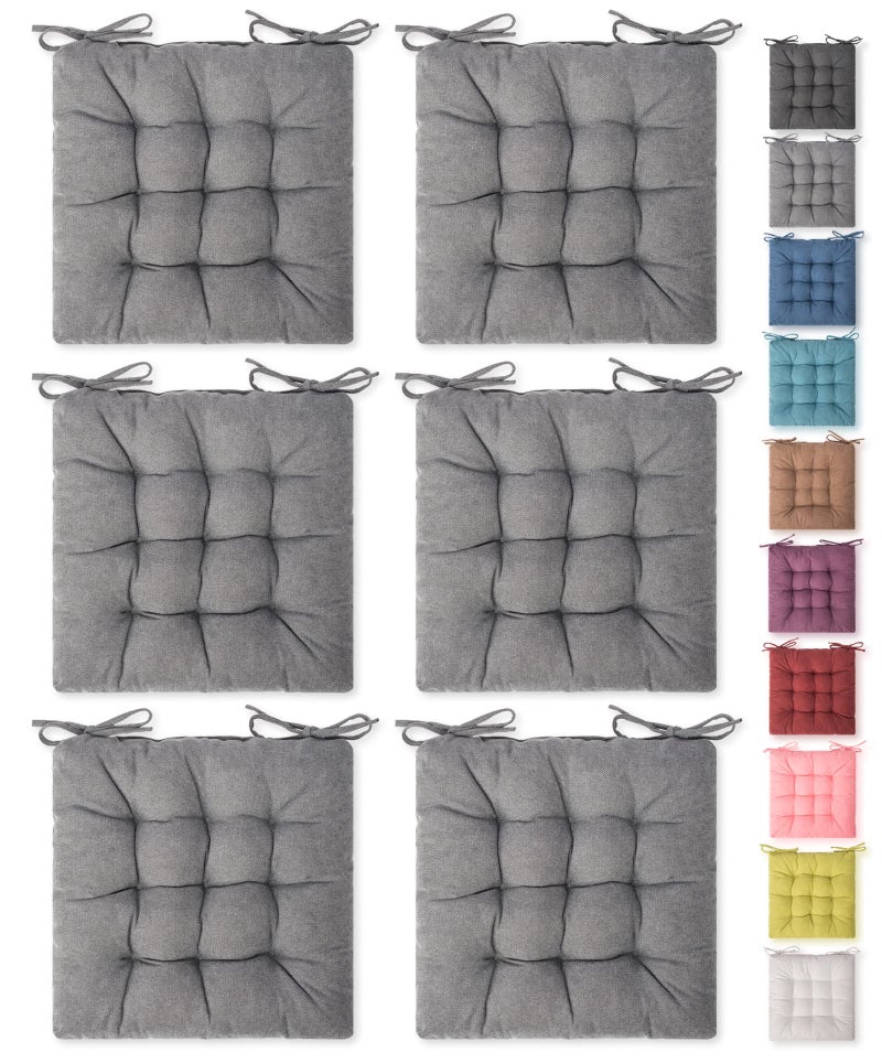 SQUARE MOON 6 Pack Seat Cushion Chair Cushion Comfort Chair Pads Chair Mat for Indoor Outdoor Dining Chair Office Chair Desk Chair