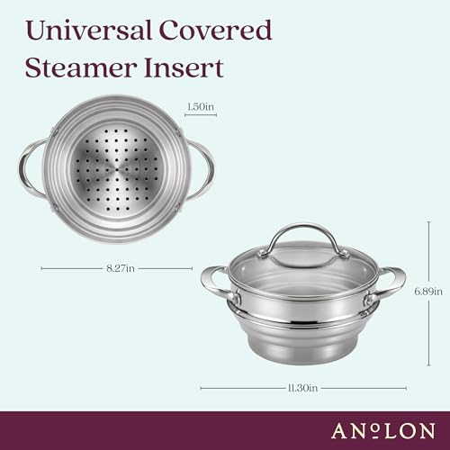 Anolon Classic Stainless Steel Universal Covered Steamer Insert - Image 2