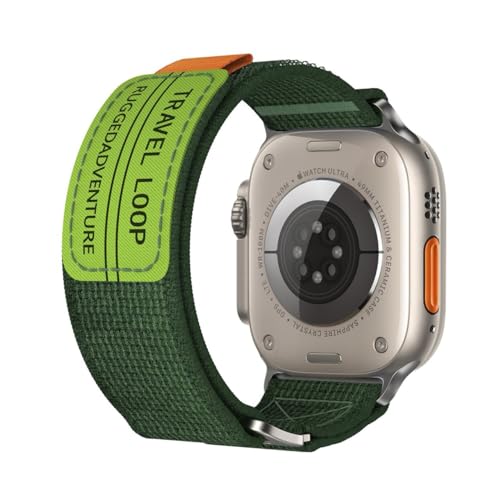 Printme Designer Sports Trail Loop Band Compatible with Apple Watch 49 mm, 45 mm, 44 mm, 42 mm, Adjustable Strap Compatible for iWatch Series Ultra, SE, SE 2, Series 3,4,5,6,7,8 (Green) - Image 1
