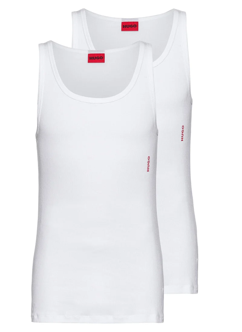 هوجو Two-pack of stretch-cotton tank tops with logo