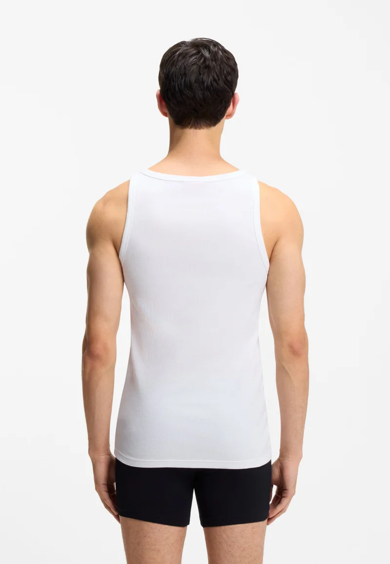 HUGO White Two-pack of underwear vests in ribbed stretch cotton for Men | Best Price UAE
