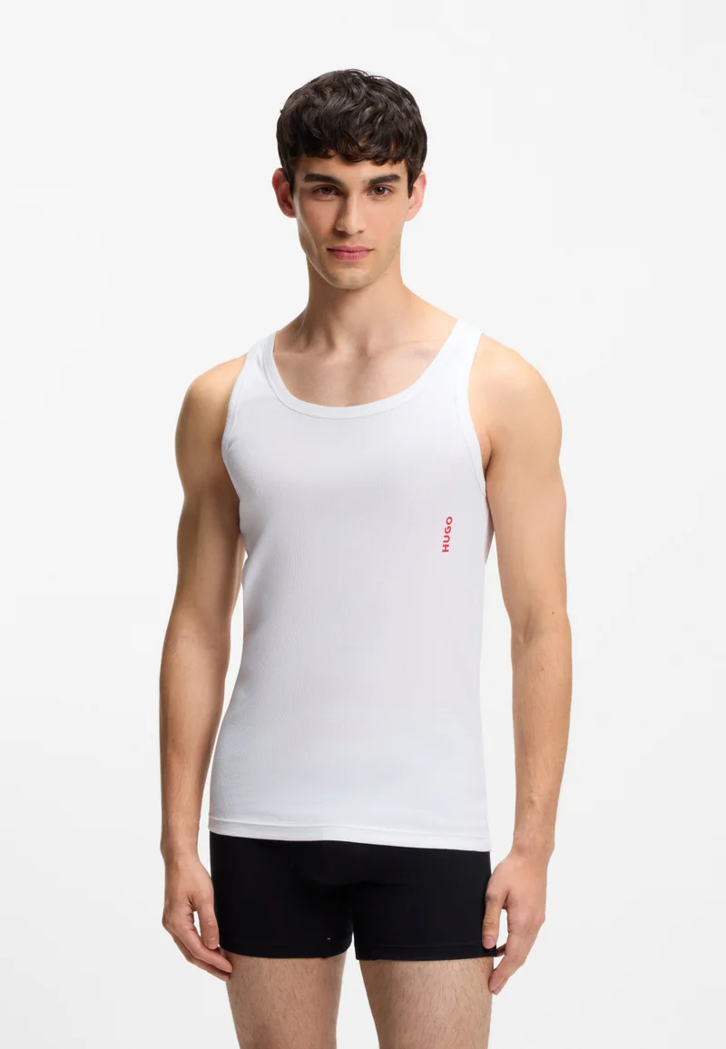HUGO Two-pack of underwear vests in ribbed stretch cotton