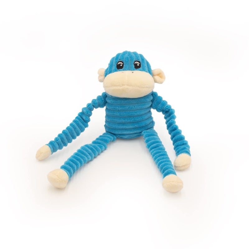 ZippyPaws Crinkle Monkey - Interactive Dog Toys to Keep Them Busy, Squeaky Plush Pet Toy for All Breeds, for Small and Medium Dogs, Contains Round Squeakers - Rainbow & Blue 2-Pack, Small - Image 2