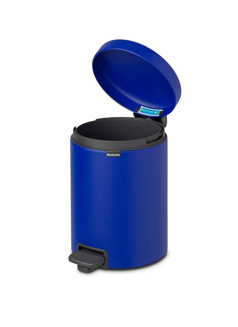 brabantia Brabantia Pedal Bins NewIcon Pedal Bin 5 litre Plastic Bucket Mineral Powerful Blue  - Image 3