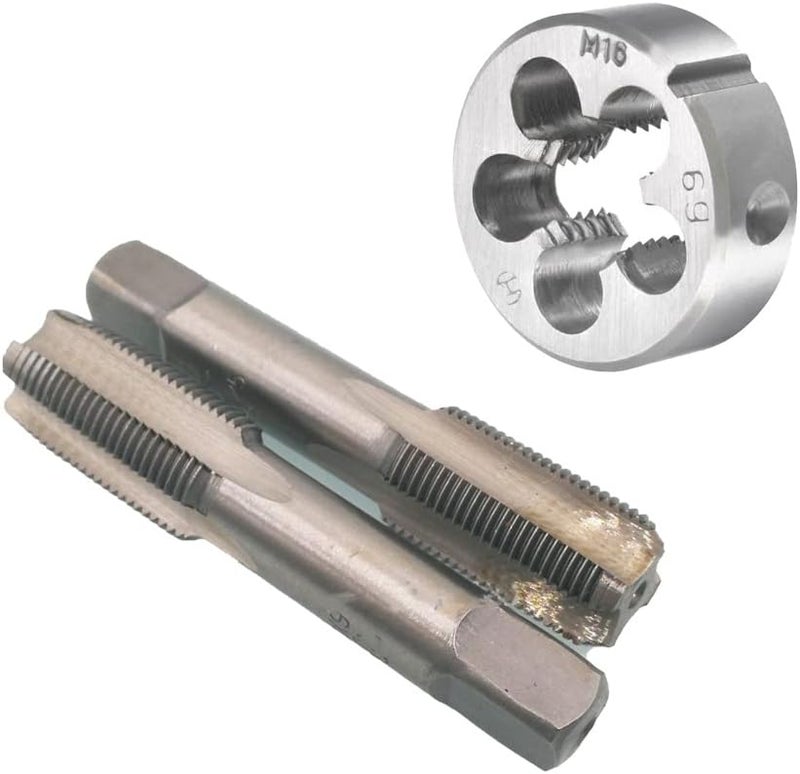 Mactoom 16mm x 2 HSS Metric Tap and Die Set Right Hand Thread,Tapping DIY Tool 3pcs (M16 x 2mm) - Image 1