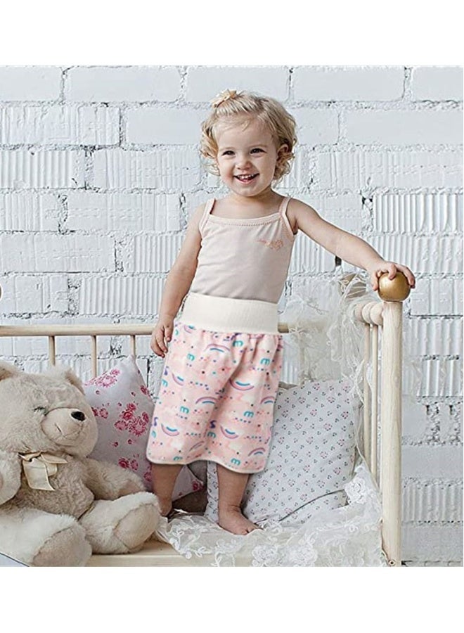 Unicorn Diaper Skirt Short, 2 in 1 for Kids, Diaper Skirt Potty Training for Toddlers, Anti Bed-Wetting Washable Reusable Cotton Bamboo Fiber Waterproof Bed Clothes, for 0-4 Year Old Baby Girls Boys - Image 5