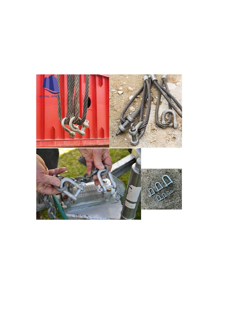 Galvanized Iron (GI) D Ring Shackle Lock, Shackle Hook Clip for Heavy Duty Construction, Chain Link Tow, Marine Shackles, Gym Hook and Vehicle Recovery & DIY Projects… (Pack of 2, 6mm)  - Image 2