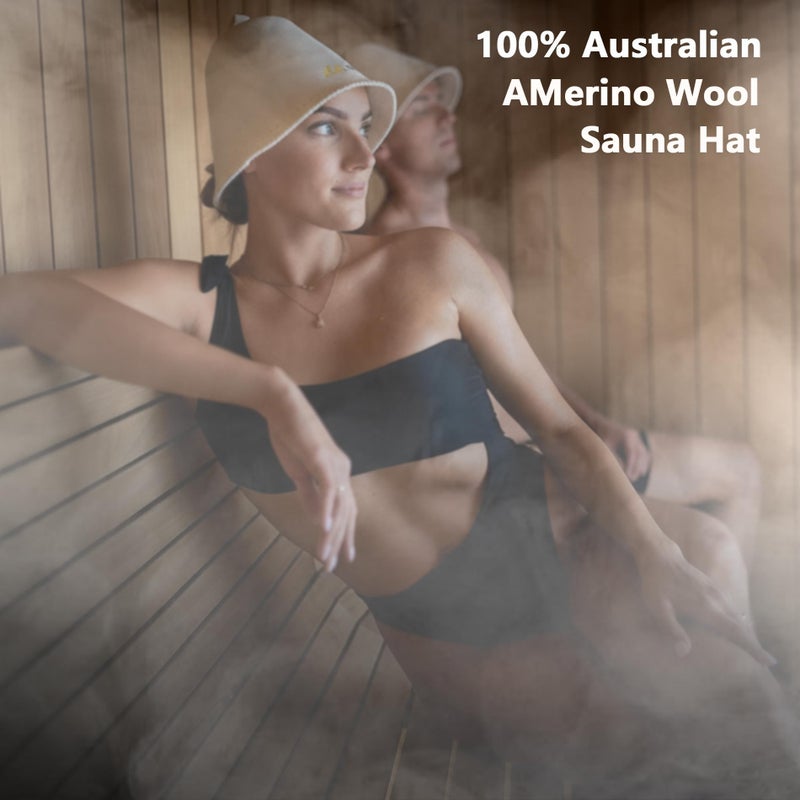 suvast Merino Wool Sauna Hat for Women & Men, Seamless Soft Felt Sauna Cap, 100% Fine Merino Wool, Lightweight Breathable Nordic Design, Protects Head & Hair from Heat, Gift Bag Included White - Image 3