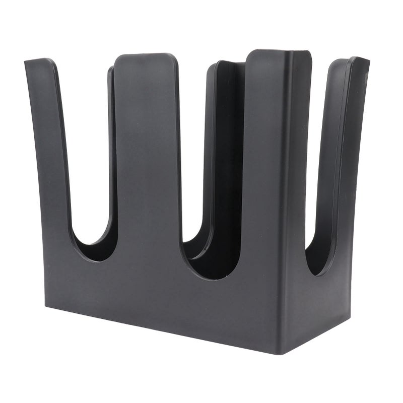 Cup and Lid Holder Plastic Straight 2 Compartments Black Paper Cup Holder Organizer for Disposable Cup Tea Shop - Image 1
