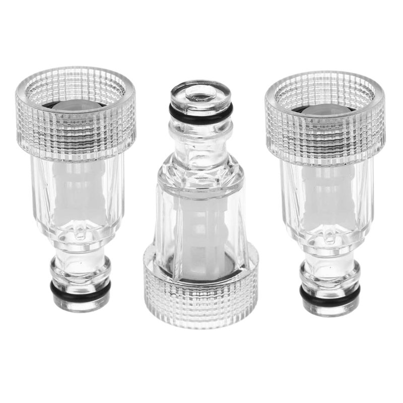 jaexest Pressure Washer Gun Adapter Plastic Machine Water Filter Pressure Washer Hose Tap Connector Washer Inlet Filter 3/4 Inch Connector (Set 1) - Image 1