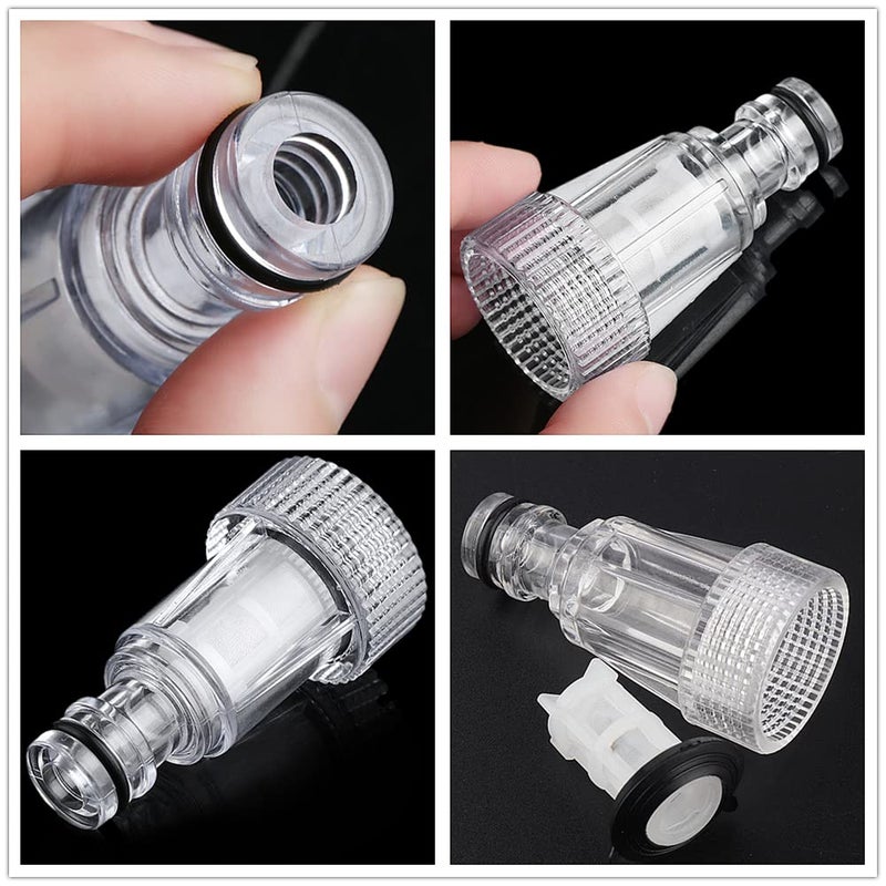 jaexest Pressure Washer Gun Adapter Plastic Machine Water Filter Pressure Washer Hose Tap Connector Washer Inlet Filter 3/4 Inch Connector (Set 1) - Image 4