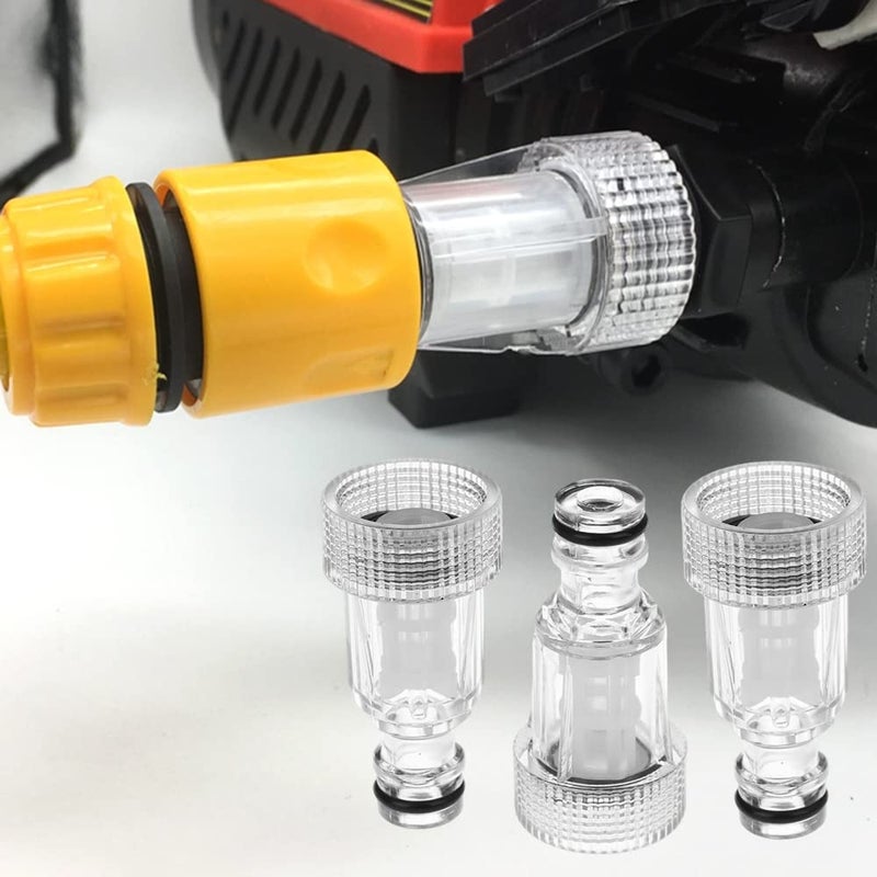 jaexest Pressure Washer Gun Adapter Plastic Machine Water Filter Pressure Washer Hose Tap Connector Washer Inlet Filter 3/4 Inch Connector (Set 1) - Image 5