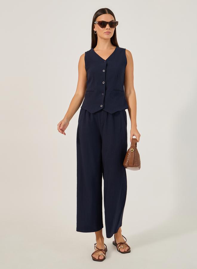 Styli Mid Rise Wide Leg Pleated Pants  - Image 1