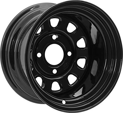 ITP Delta Steel 12X7 43 Offset 4137 12mm Bolt Pattern Black ATV UTV Wheel