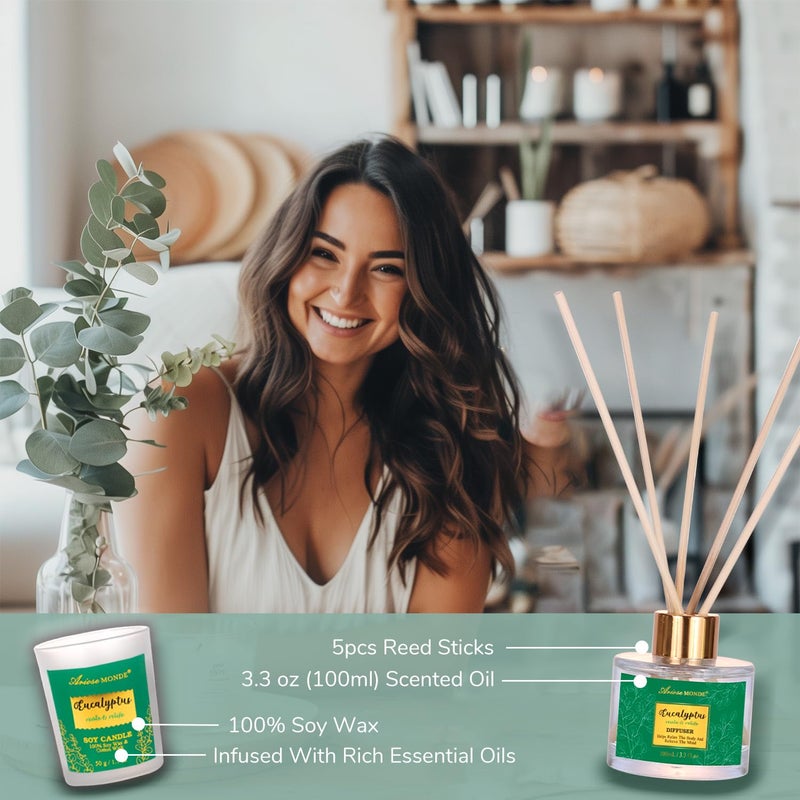 ArioseMonde Gift Baskets for her Spa Gifts for Women13pcs Eucalyptus At Home Spa Kit with Body Salt Bubble Bath Relaxing Bath Sets for Women Gift Birthday Gifts for Women Mothers Day Gifts for Mom - Image 5