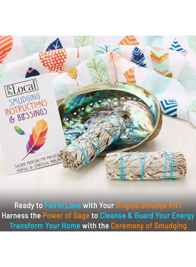 JL Local Origins Smudging Kit - 2 White Sage Smudge Stick + Abalone Shell Bowl | Sustainably Sourced Healing Incense for Home Cleansing, Protection, Meditation, Positive Energy - Image 4