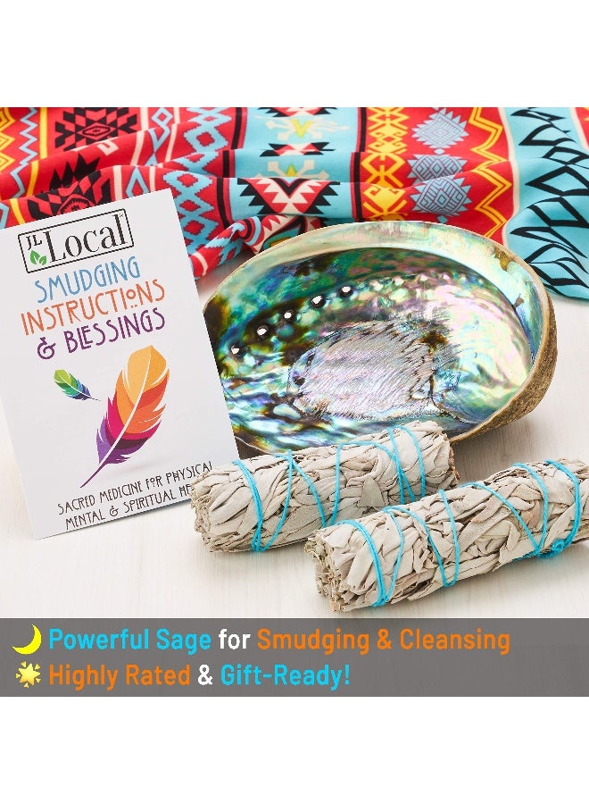 JL Local Origins Smudging Kit - 2 White Sage Smudge Stick + Abalone Shell Bowl | Sustainably Sourced Healing Incense for Home Cleansing, Protection, Meditation, Positive Energy - Image 5