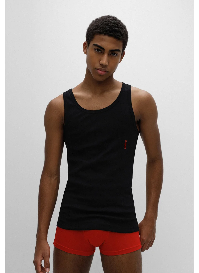 هوجو Two-pack of stretch-cotton tank tops with logo