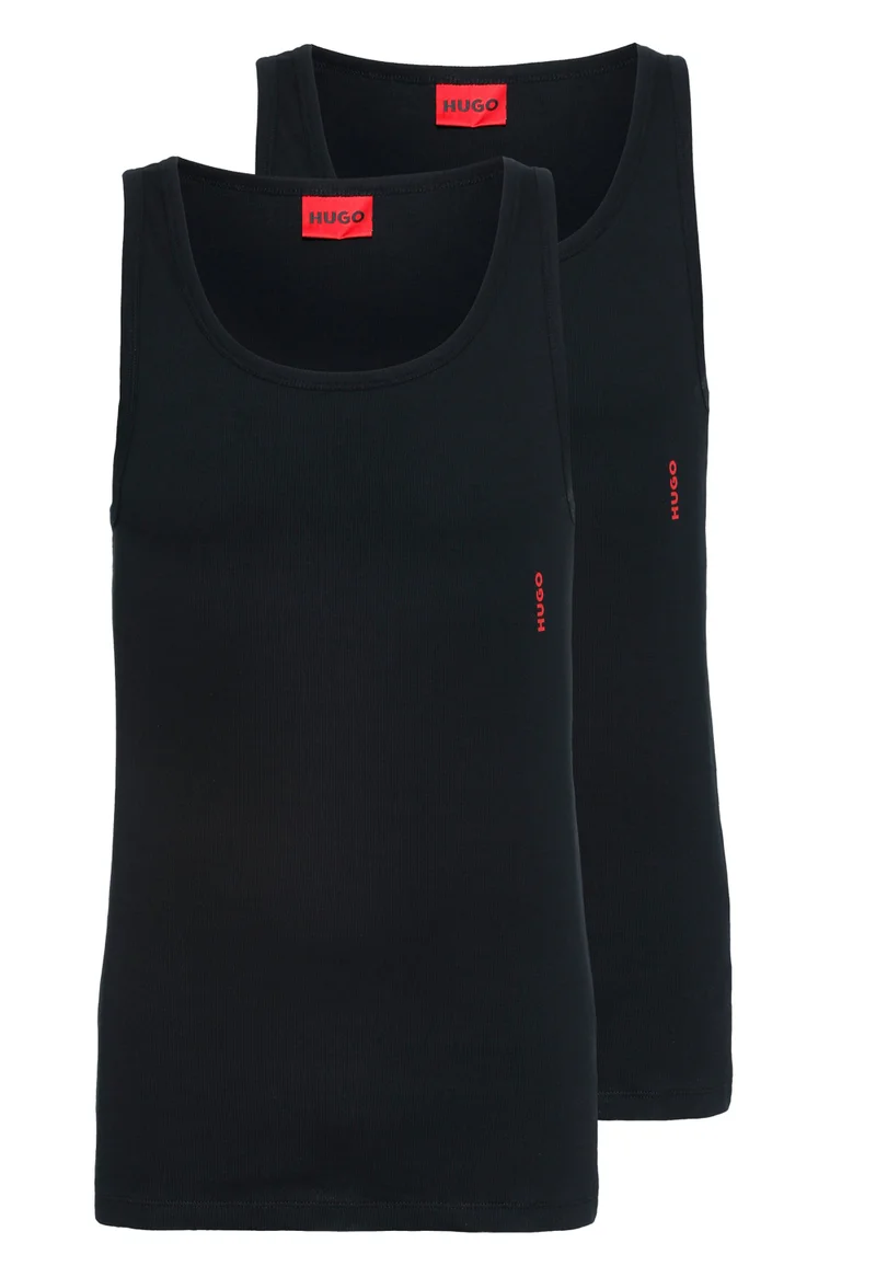 HUGO Two-pack of stretch-cotton tank tops with logo