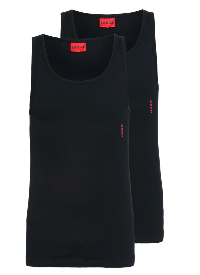 هوجو Two-pack of stretch-cotton tank tops with logo