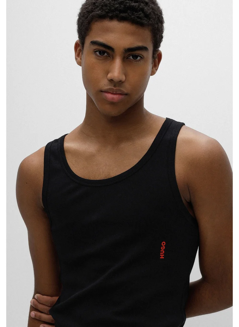 HUGO Two-pack of stretch-cotton tank tops with logo