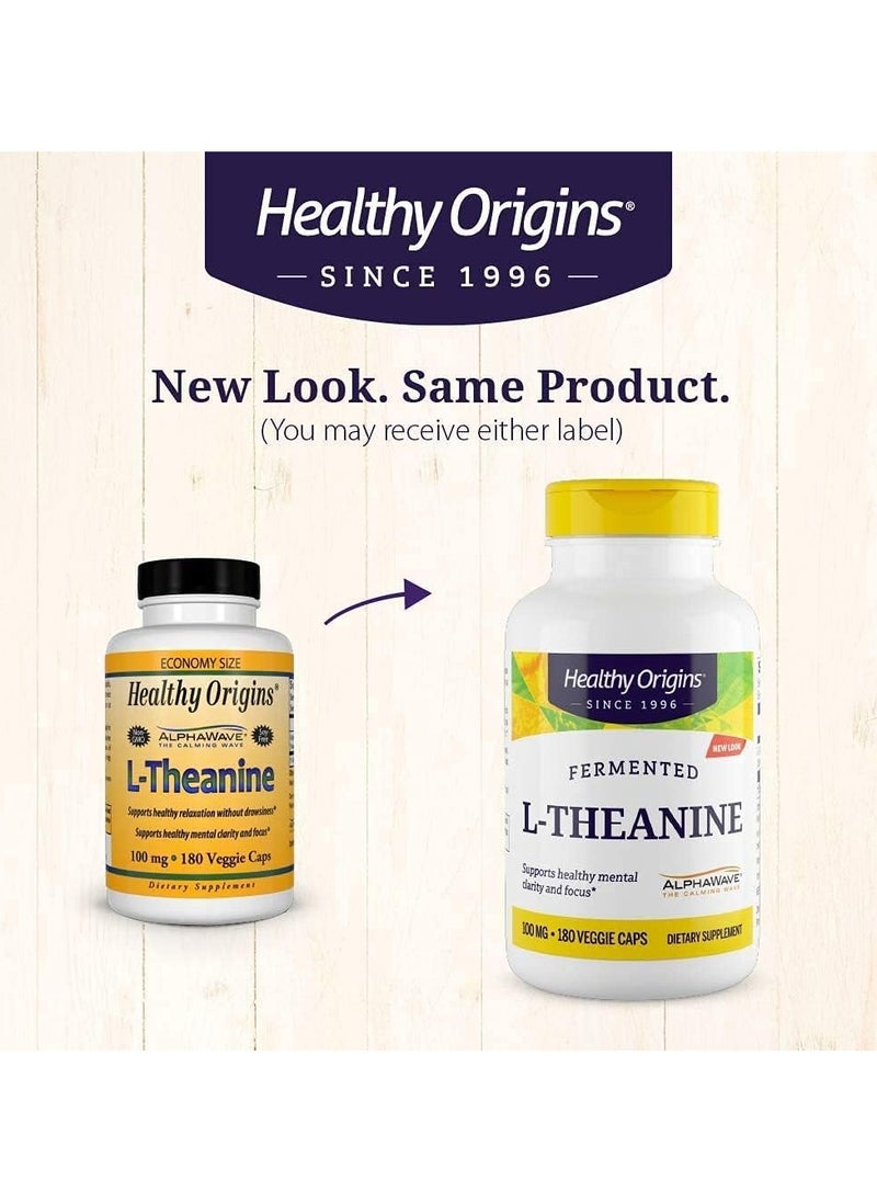 Healthy Origins L-Theanine (AlphaWave), 100 mg - Supports Healthy mental clarity and focus Supplement - 180 Veggie Capsules  - Image 5