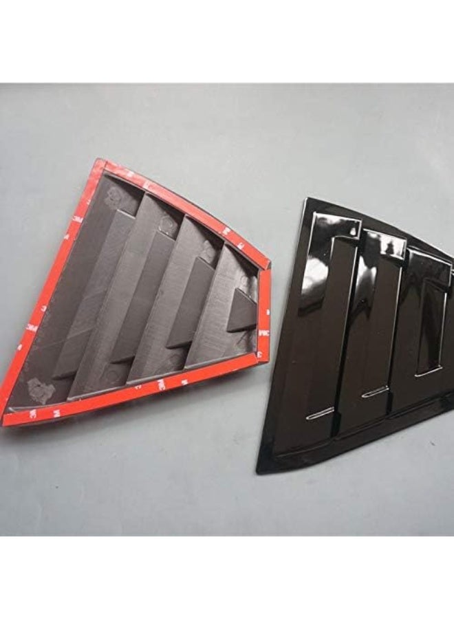 ZiWen Ziwen 2X Sport Quarter Window Scoops Louvers for Nissan Sentra 2020 2021 2022 2023 2024 (Gloss Black)  - Image 4