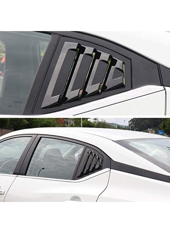 ZiWen Ziwen 2X Sport Quarter Window Scoops Louvers for Nissan Sentra 2020 2021 2022 2023 2024 (Gloss Black)  - Image 2