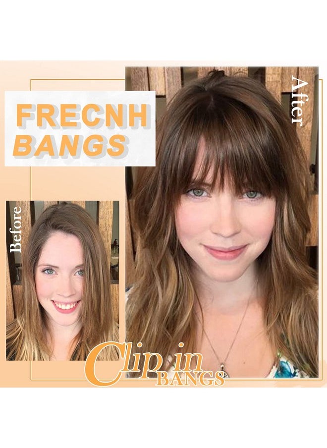 Wodelanle - Bangs Hair Clip In Bangs Easy To Use Fake Bangs Clip On Bangs French Blonde Bangs Clip In Hair Extensions Faux Bangs Fringe With Temples Wigs For Daily Wear (Ash Blonde) - Image 1
