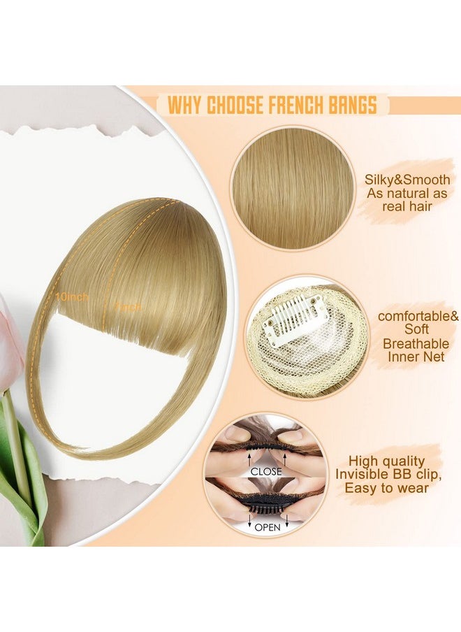 Wodelanle - Bangs Hair Clip In Bangs Easy To Use Fake Bangs Clip On Bangs French Blonde Bangs Clip In Hair Extensions Faux Bangs Fringe With Temples Wigs For Daily Wear (Ash Blonde) - Image 1