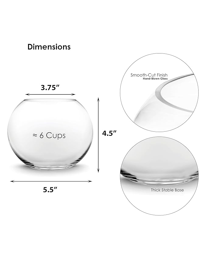 erorex Bubble Vase H 4.5 Inch W 5.5 Inch Approx. 1 4 Gal. Multiple Size Choices Fish Bowl Round Terrarium Vase Globe Flower Centerpiece - Image 2