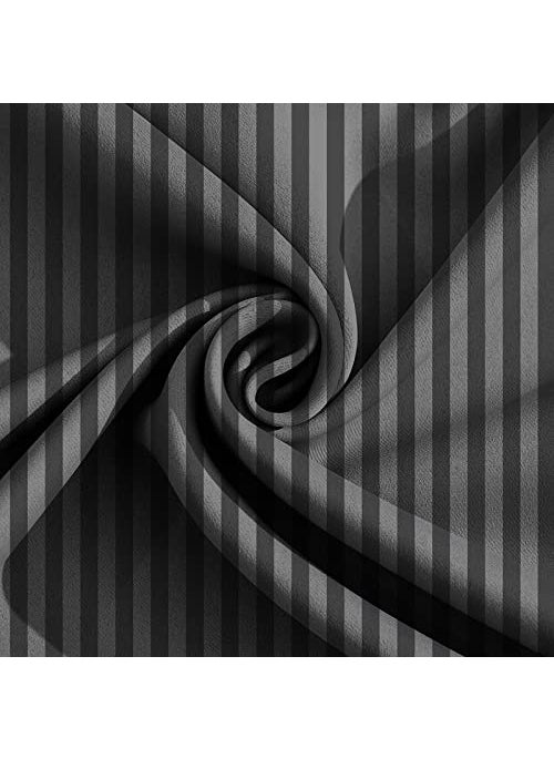 New Leaf NEW LEAF Cotton 240 Thread Count Egyptian Solid Striped Single/Coat Size Bed Flat Bed Sheets, 2 Pillow Cover (Grey Stripe)  - Image 2