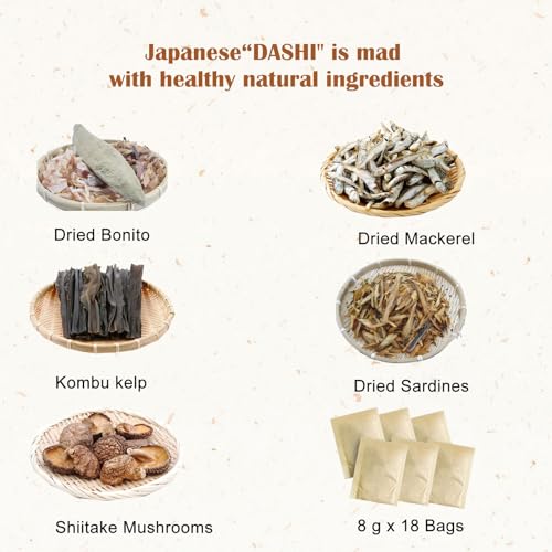Orgnisulmte Dashi Stock (Dashi Packet, Dashi Broth), Umami dashi Soup Stock, All Natural Ingredients, No MSG, Additives Free, 100% Made in Japan 8g x 18 Packs 5.08 Oz - Image 3