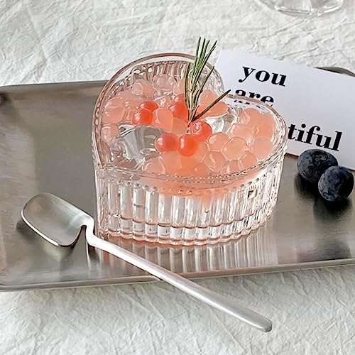 WAIT FLY Glass Heart-shaped Candy & Dessert Bowl - Fruit Bowl & Ring Holder - Wedding Party Decor - Clear - 5 OZ - Image 4