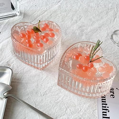 WAIT FLY Glass Heart-shaped Candy & Dessert Bowl - Fruit Bowl & Ring Holder - Wedding Party Decor - Clear - 5 OZ - Image 5
