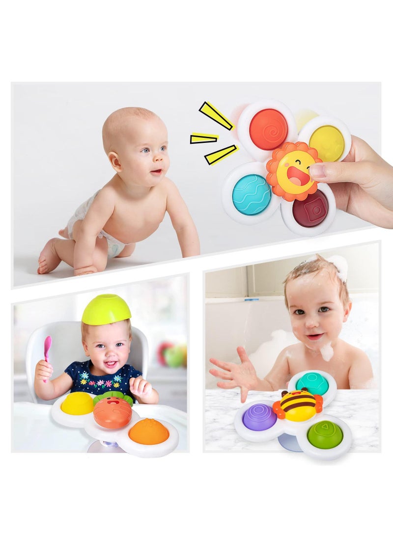 Sweet seven - Bath-Time Fun and Sensory Exploration: Suction Cup Spinner Toys for 1-Year-Olds - Perfect Gifts for Boys and Girls - Travel-Friendly Spinning Top Sensory Toys for Toddlers (6-18 Months) - Image 1