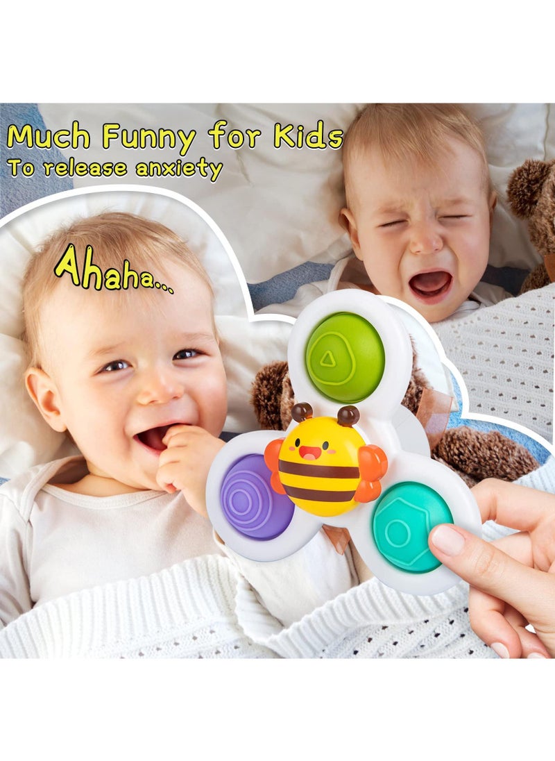 Sweet seven - Bath-Time Fun and Sensory Exploration: Suction Cup Spinner Toys for 1-Year-Olds - Perfect Gifts for Boys and Girls - Travel-Friendly Spinning Top Sensory Toys for Toddlers (6-18 Months) - Image 1