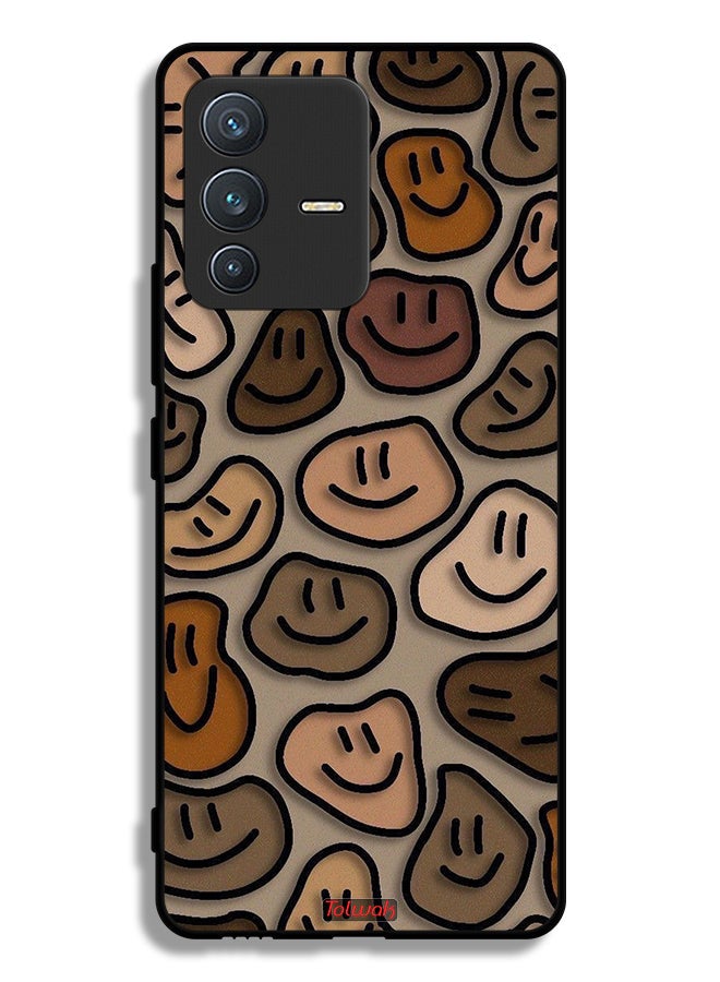 Tolwak Vivo S12 5G Protective Case Cover Smiley Faces Art - Image 1