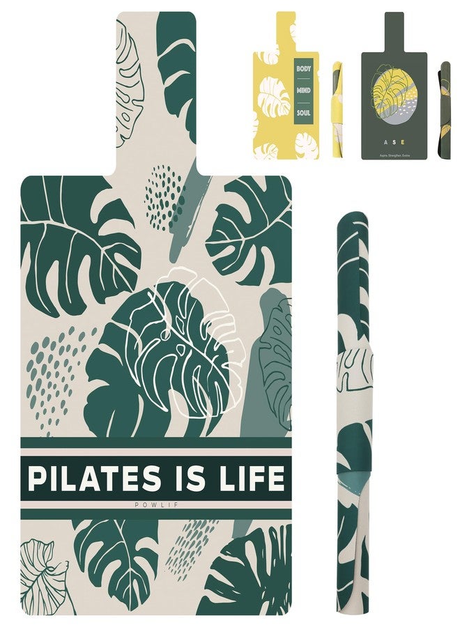 POWLIF Pilates Reformer Mat, Foldable Pilates Reformer Cover with 2 Options, 39in x 24in Pilates Reformer Mat Towel (Cream&Green) - Image 1