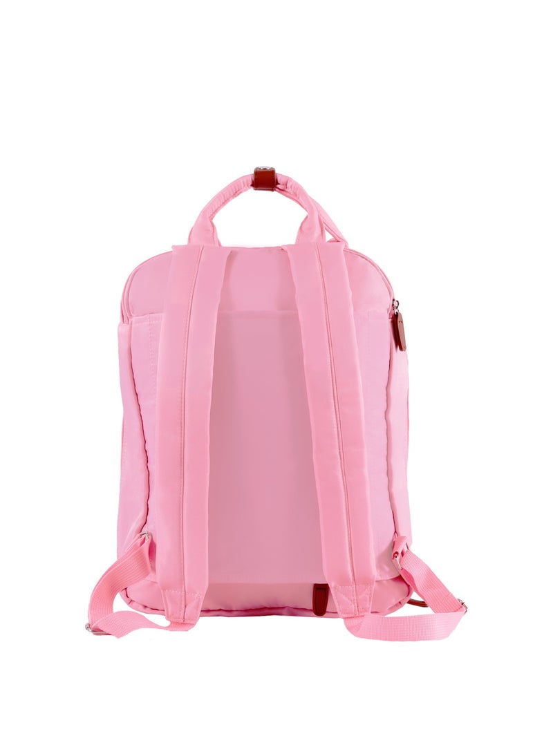 بيج ديزاين حقيبة ظهر للحاسوب المحمول مضادة للسرقة ومقاومة للماء من بيغ ديزاين بنقش القطط، باللون الوردي - Image 3