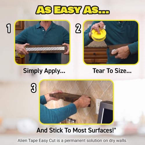 ALIEN TAPE EZ Cut Easy Cut Double-Sided Mounting Tape, 30ft - Pre-Cut Grids for Hassle-Free Cutting, Strong Adhesive, Multi-Surface Use, No Scissors Needed, Perfect for Home & Office Projects - Image 5