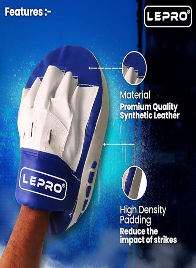 LEPRO Focus Pads, Straight Punching Mitts for Boxing, MMA, Muay Thai, Kickboxing, Karate, Taekwondo Training for Men & Women Focus Pad for Kickboxing (Blue) - Image 4