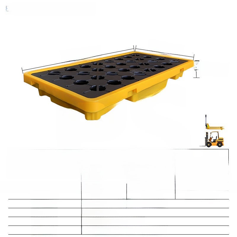 Chemical Leak-Proof Polyethylene Tray for Labs Two-barrel platform 1300*660*150