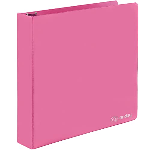 Enday 2 Inch 3 Ring Binder 2” Pink, Slant D-Ring 2 in Binder Clear View Cover with 2 Inside Pockets, Heavy Duty Colored School Supplies Office and Home Binders – by Enday - Image 2