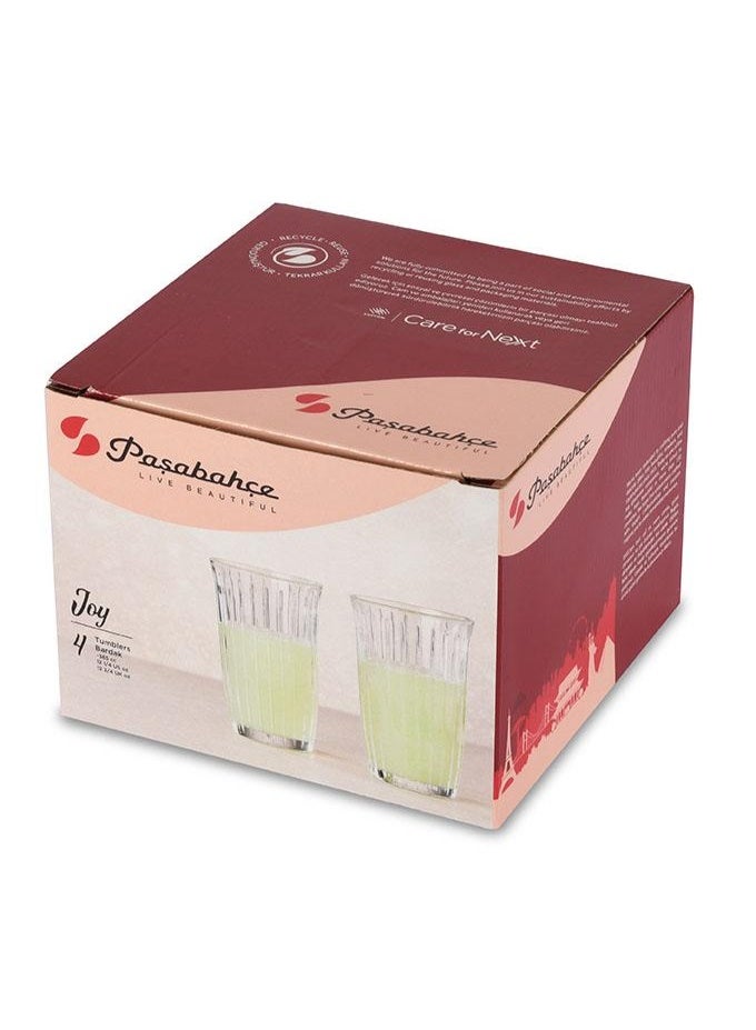 Paşabahçe Pasabahce Joy Tumbler 365cc – 4-Piece Large Drinking Glass Set GB - Image 2