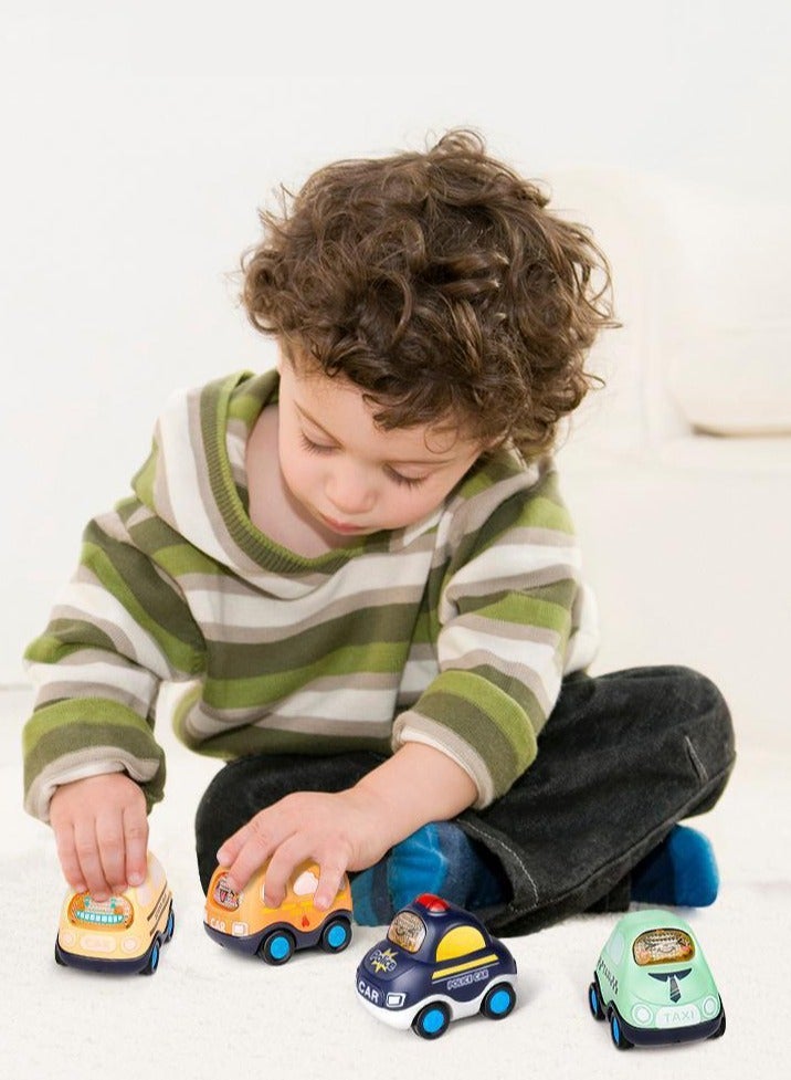 هالامودو مجموعة سيارات أطفال للعب التفاعلي - 7 سيارات كرتونية تعمل بالدفع الذاتي، ألعاب سيارة مثالية للأنشطة العائلية والهدايا - Image 3