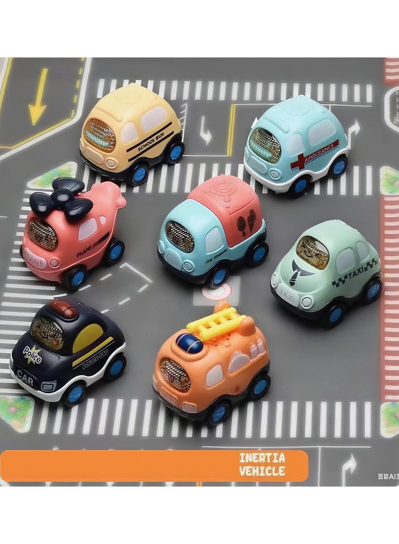 هالامودو مجموعة سيارات أطفال للعب التفاعلي - 7 سيارات كرتونية تعمل بالدفع الذاتي، ألعاب سيارة مثالية للأنشطة العائلية والهدايا - Image 2
