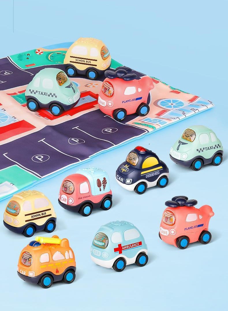 هالامودو مجموعة سيارات أطفال للعب التفاعلي - 7 سيارات كرتونية تعمل بالدفع الذاتي، ألعاب سيارة مثالية للأنشطة العائلية والهدايا - Image 4